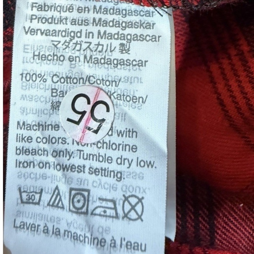 Madewell Pajama Set Womens XS Red Black Buffalo Plaid Flannel AG568 NWT - Picture 13 of 14